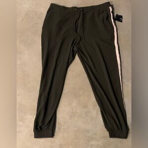 Zara Black Joggers with White Stripe